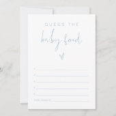 LEAH Pastel Blue Raad Baby Food Baby shower Game Kaart (Voorkant)