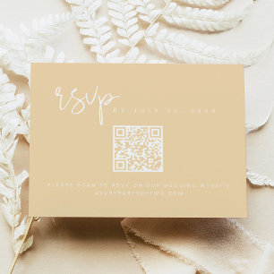 LEAH Pastel Boter Geel QR Code RSVP Kaart