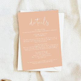 LEAH Pastel Coral Spring Wedding Details Kaart