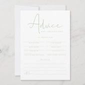 LEAH Pastel Green Baby Advice and Predictions Kaar Kaart (Voorkant)