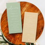 LEAH Pastel Groen Geel Trouwprogramma Menu<br><div class="desc">Dit trouwprogramma is voorzien van een stijlvol,  handgeschreven lettertype en een modern,  minimalistisch ontwerp met een lentespastelgroene en gele kleurencombinatie. Bewerk de *most*-tekst eenvoudig aan uw behoeften en bewerk alle kleuren die overeenkomen met de kleuren van uw gebeurtenis.</div>