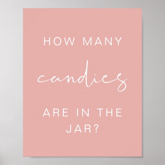 LEAH Pastel hoeveel Snoepjes Baby shower gamen Poster (Voorkant)