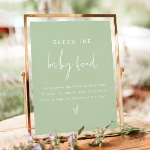 LEAH Pastel Raad het babyvoedsel Baby Shower Spel Poster