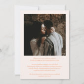 Leah Peach Floral Elegant Wedding Save The Date (Achterkant)