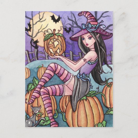Leah - Pumpkin Witch Briefkaart (Voorkant)