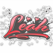 Leah red Heart Graffiti Aufkleber Sticker (Voorkant)