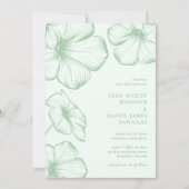 Leah Sage Green Floral Elegante bruiloft Kaart (Voorkant)