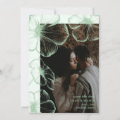 Leah Sage Green Floral Elegante bruiloft Save The Date (Voorkant)