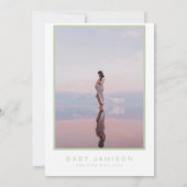 LEAH Spring Vibrant Pastel Green Photo Baby shower Kaart (Achterkant)