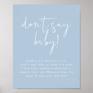 LEAH Trillende pasta Blauw Dusty Zeg geen Baby tek Poster