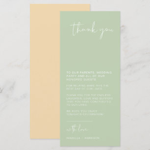 LEAH Trillende pasta-lentetel Dank je wel Menu