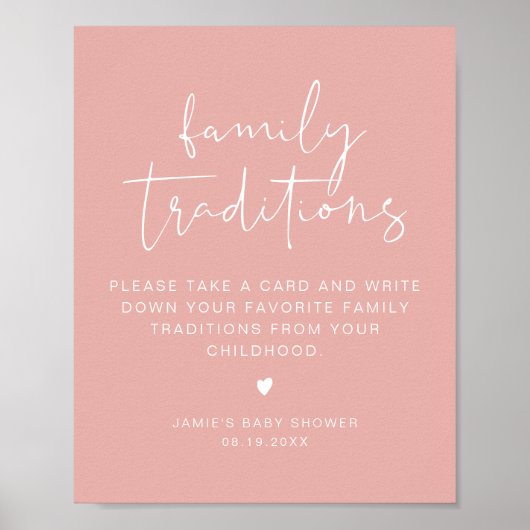 LEAH Trillende pasteelfamilie Traditioneel Baby sh Poster (Voorkant)