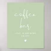 LEAH Trilling Pastel Green Coffee Bar Teken Poster (Voorkant)