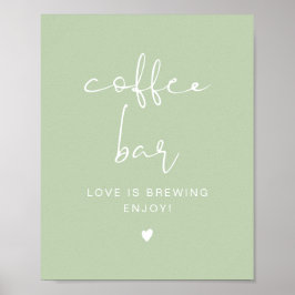 LEAH Trilling Pastel Green Coffee Bar Teken Poster