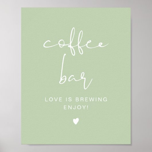 LEAH Trilling Pastel Green Coffee Bar Teken Poster (Voorkant)