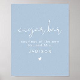 LEAH Vibrant pasta Dusty Blue Wedding Cigar Bar Poster