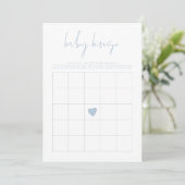 LEAH Vibrant Pastel Blue Baby shower Bingo Game Kaart (Staand voorkant)