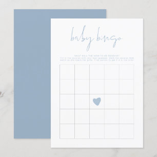 LEAH Vibrant Pastel Blue Baby shower Bingo Game Kaart