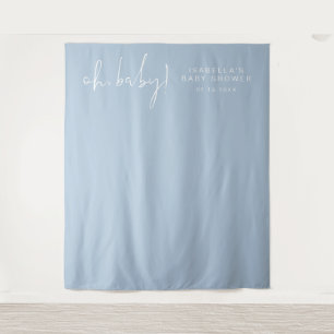 LEAH Vibrant Pastel Blue Spring Baby shower Foto Wandkleed