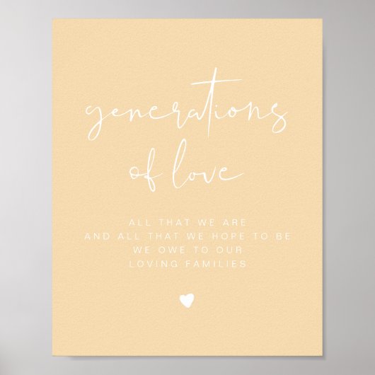 LEAH Vibrant Pastel Generations of Love Wedding Poster (Voorkant)