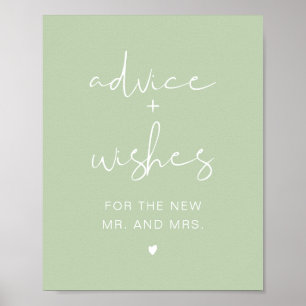 LEAH Vibrant Pastel Green Advice & Wishes Poster