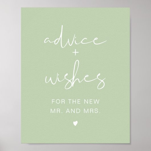 LEAH Vibrant Pastel Green Advice & Wishes Poster (Voorkant)