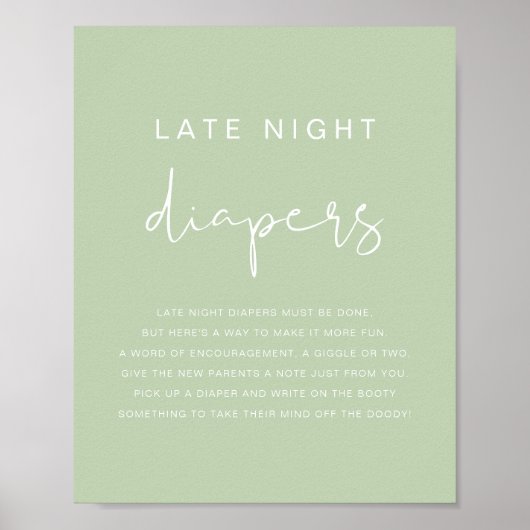 LEAH Vibrant Pastel Green Late Night Diapers Game Poster (Voorkant)