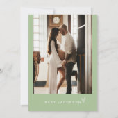 LEAH Vibrant Pastel Green Oh Baby Baby shower Kaart (Achterkant)