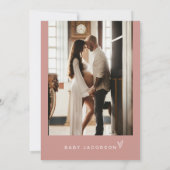 LEAH Vibrant Pastel Pink Girl Oh Baby Baby shower Kaart (Achterkant)