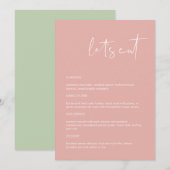 LEAH Vibrant Pastel Pink Let's Eat Menu (Voorkant / Achterkant)