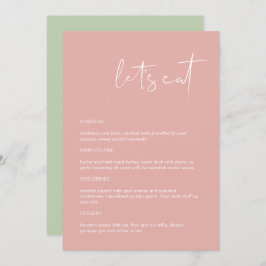 LEAH Vibrant Pastel Pink Let's Eat Menu