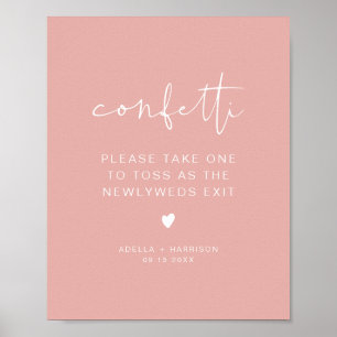 LEAH Vibrant Pastel Pink Spring Confetti Tss Sign Poster