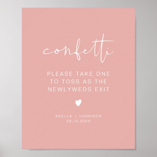 LEAH Vibrant Pastel Pink Spring Confetti Tss Sign Poster (Voorkant)