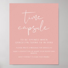 LEAH Vibrant Pastel Roze Baby shower Tijd Capsule Poster