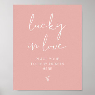 LEAH Vibrant Pastel Roze Bright Lucky in Love Sign Poster