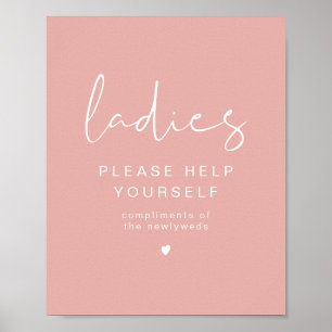 LEAH Vibrant Pastel Roze Dames in de badkamer Poster