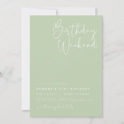 LEAH Vibrant Pastel Spring Cute Birthday Itinerary Kaart (Voorkant)