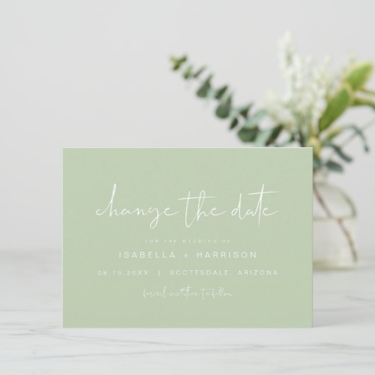 LEAH Vibrant Pastel Spring Photo Change the Date Kaart (Staand voorkant)