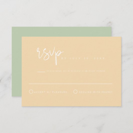 LEAH Vibrant Pastel Spring Weddenschap RSVP-kaart Kaart (Voorkant / Achterkant)