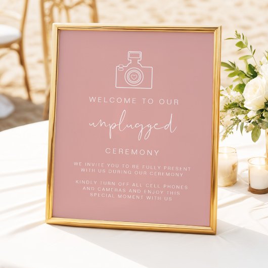 LEAH Vibrant Pastel Unplugged Ceremony Weddenschap Poster
