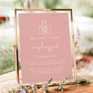 LEAH Vibrant Pastel Unplugged Ceremony Weddenschap Poster