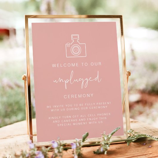 LEAH Vibrant Pastel Unplugged Ceremony Weddenschap Poster