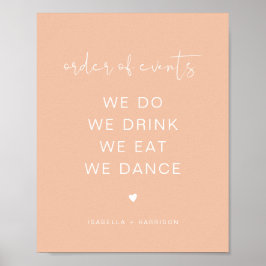 LEAH Vibrant Pastel Wedding Order of Events Poster