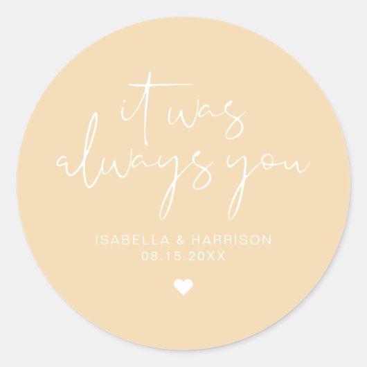 LEAH Vibrant Pastel Yellow Altijd weddenschap Ronde Sticker (Voorkant)