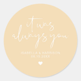 LEAH Vibrant Pastel Yellow Altijd weddenschap Ronde Sticker