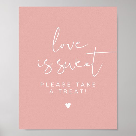 LEAH Vibrant Pink Love is Sweet Treat Favor Table Poster (Voorkant)