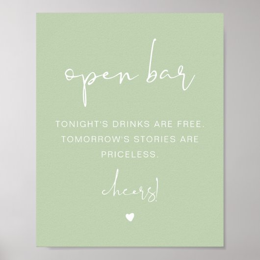 LEAH Vibrant Spring Pastel Funny Open Bar Poster (Voorkant)