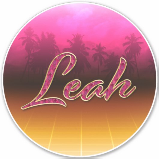 Leah Vorname Name golden pink Aufkleber Sticker (Voorkant)