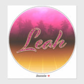 Leah Vorname Name golden pink Aufkleber Sticker (Vel)