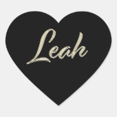 Leah white gold Handwriting Aufkleber Herz Hart Sticker (Voorkant)